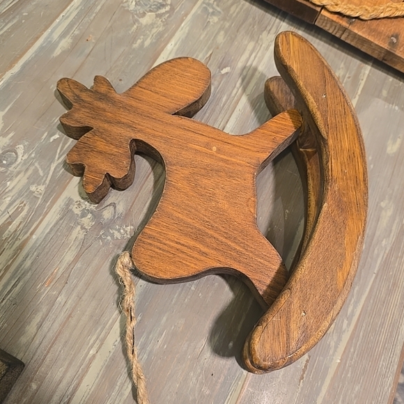 Vintage Rocking Reindeer Handcrafted 9" H - Picture 3 of 12